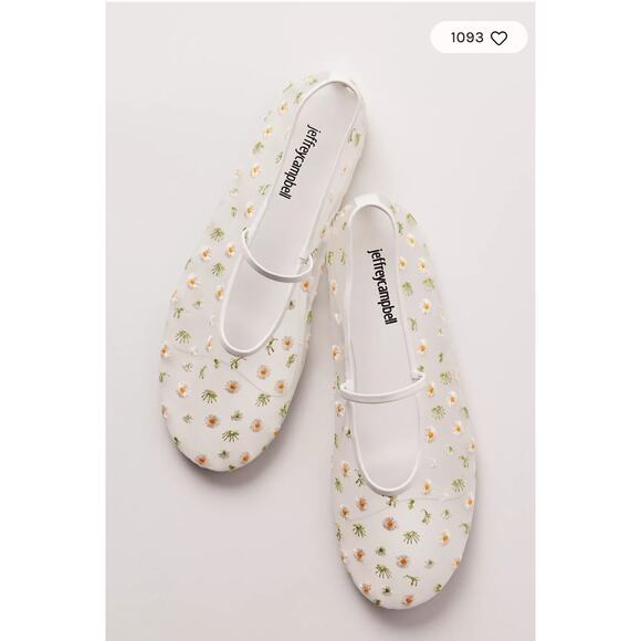 New Jeffrey Campbell Floral Mesh Flats - Picture 1 of 7
